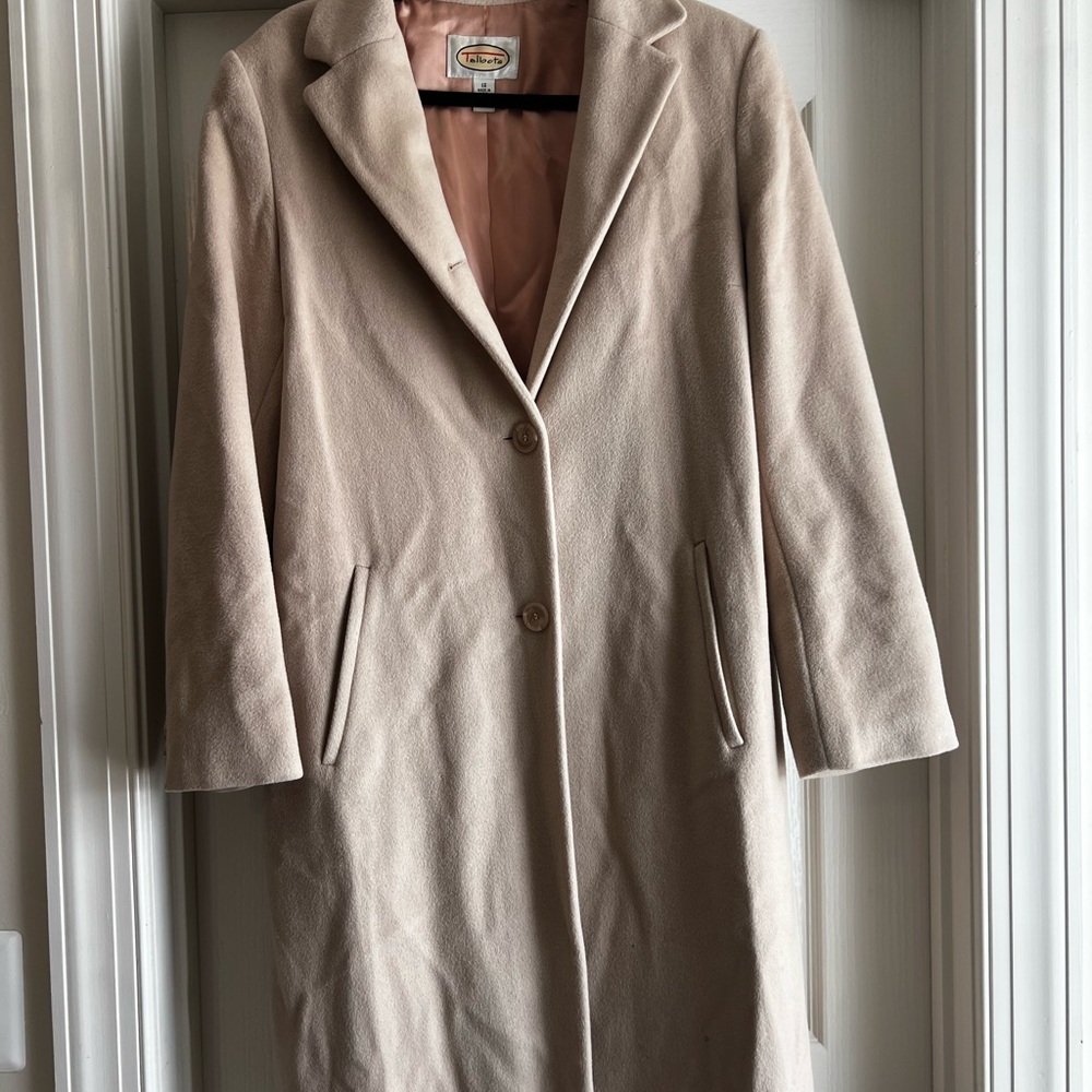 Talbots Classic Tan Wool and Cashmere Trench Coat